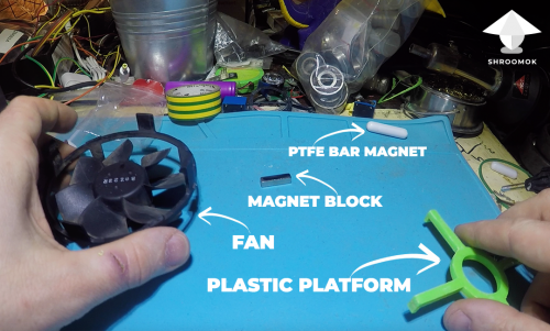Components for DIY magnetic stirrer