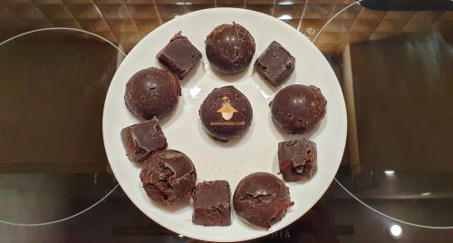 Chocolate sweets with magic mushrooms psilocybe cubensis