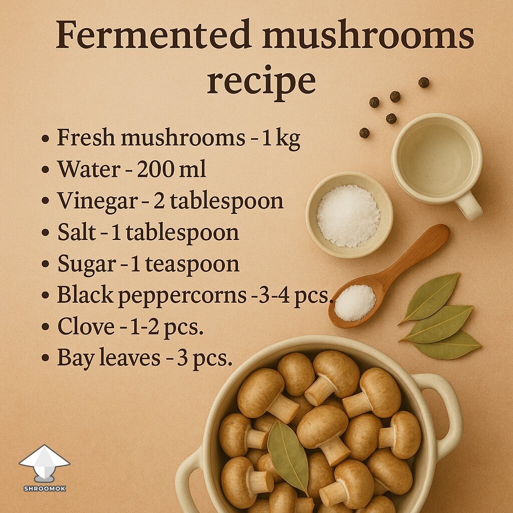 Fermented mushrooms ingredients