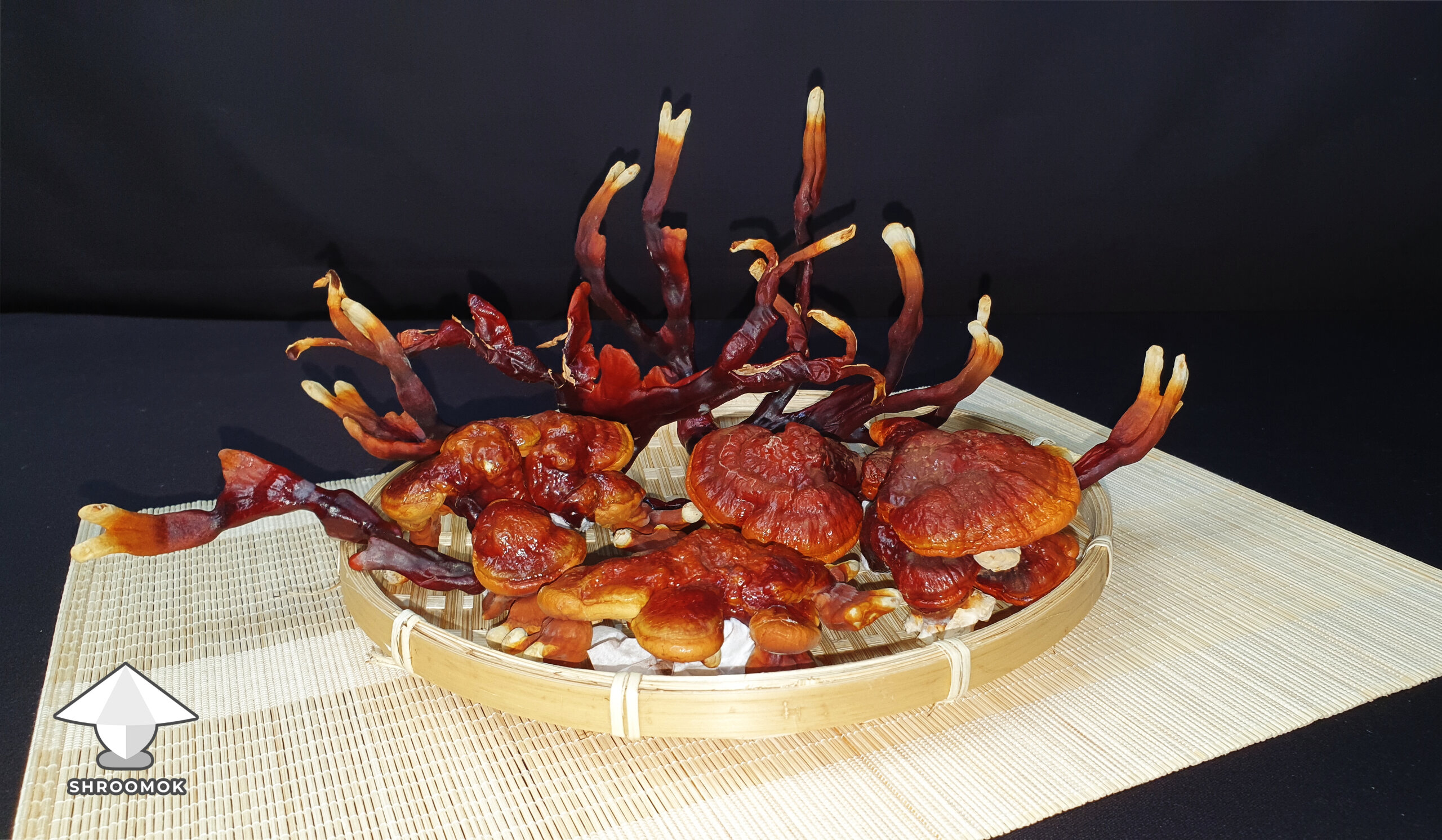 Dried reishi mushrooms