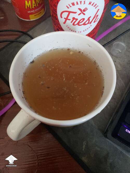 Lemon ginger tea with .45g of PE shrooms