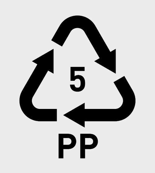 Heat resistant food plastic - 5PP polypropylene symbol