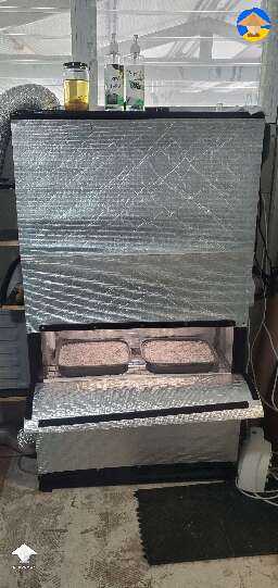 This is my protype cabinet for shrooms. Controls humidity and temperature only