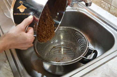 Leave grain in strainer