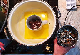 Mushroom chocolate cooking process
