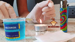 Needle disinfection under fire before inoculation
