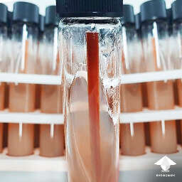 Agar slants with wooden sticks for long-term storage
