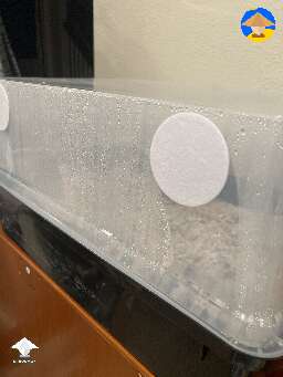 For FAE I just leave the lid to the tub offset. The only other holes I have are these small ones all along the sides. Covered in micropore tape