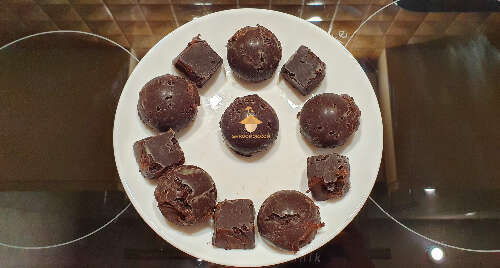 Chocolate sweets with magic mushrooms psilocybe cubensis